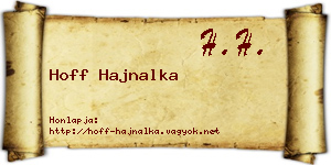 Hoff Hajnalka névjegykártya